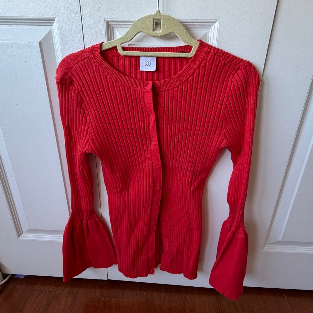 Orange-Red CABI Sweater, Size Small
